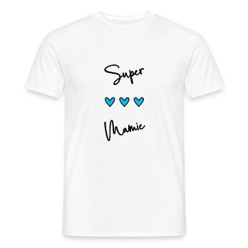 FÊTE DES MÈRES. BONNE FÊTE MAMIE. JE T'AIME MAMIE. - T-shirt homme - blanc - Devant - AI Model Male 178 dark (178cm)