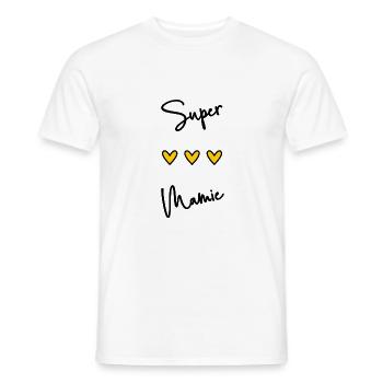 MAMIE. BONNE FÊTE MAMIE. SUPER MAMIE. FÊTE - T-shirt homme - blanc - Devant - AI Model Male 178 dark (178cm)