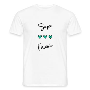 SUPER MAMIE. MAMIE. FÊTE DES MÈRES. BONNE FÊTE - T-shirt homme - blanc - Devant - AI Model Male 178 dark (178cm)
