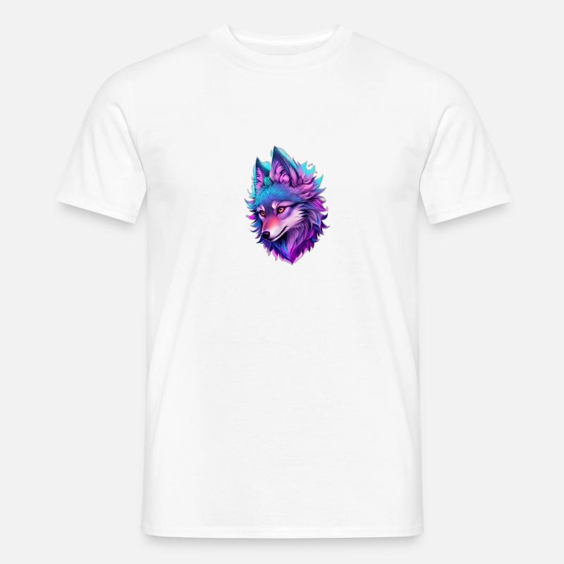 cute wolf head 4 - Männer T-Shirt - Weiß