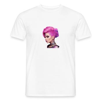 Anime - Men's T-Shirt - white - Front - AI Model Male 178 dark (178cm)