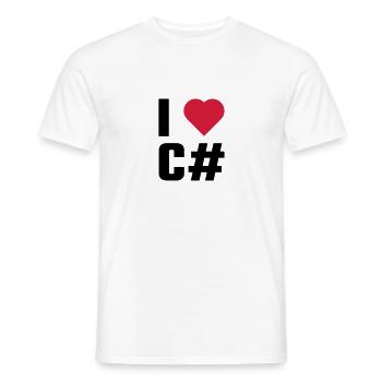 Ich liebe c # - Männer T-Shirt - Weiß - Vorne - AI Model Male 178 dark (178cm)