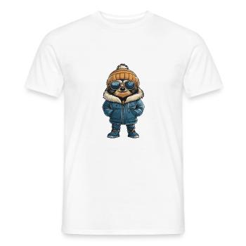 Bande dessinée d’hiver paresseux - T-shirt homme - blanc - Devant - AI Model Male 178 dark (178cm)