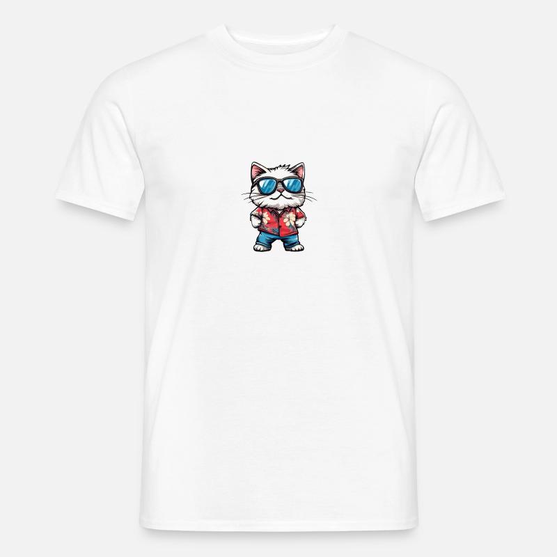 Cat Comic Cool Summer - Men’s T-shirt - white