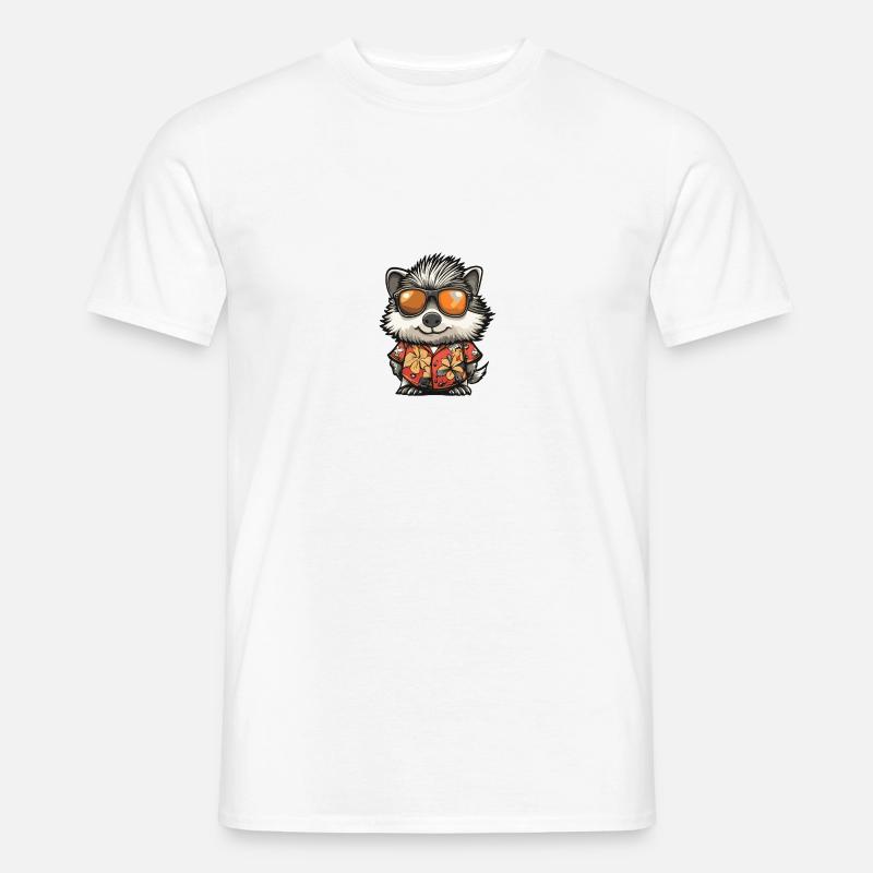 Igel Comic Cool Sommer - Männer T-Shirt - Weiß