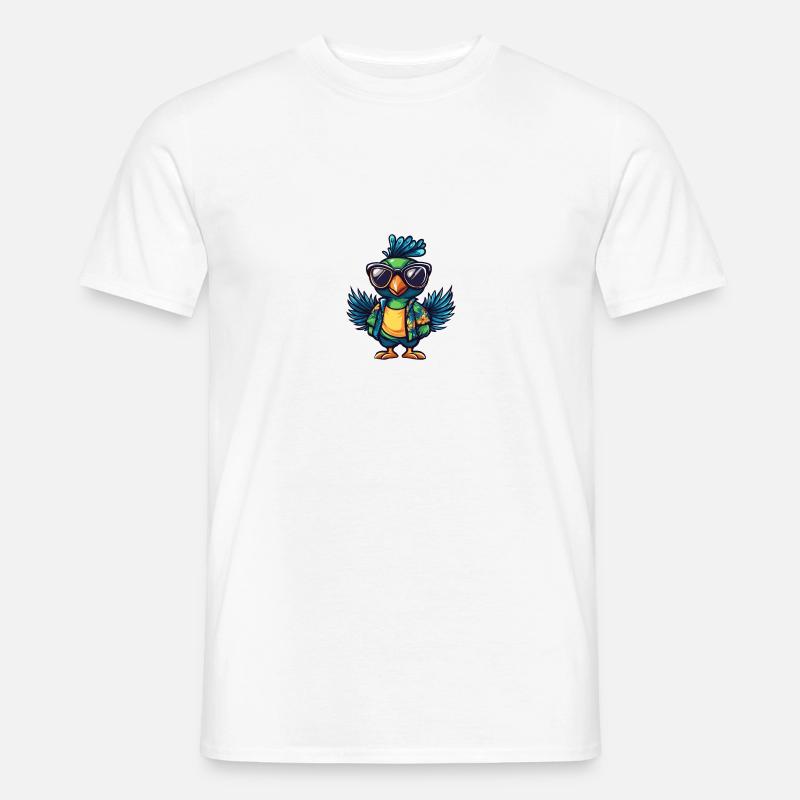 Peacock Bird Comic Cool Summer - Men's T-Shirt - white