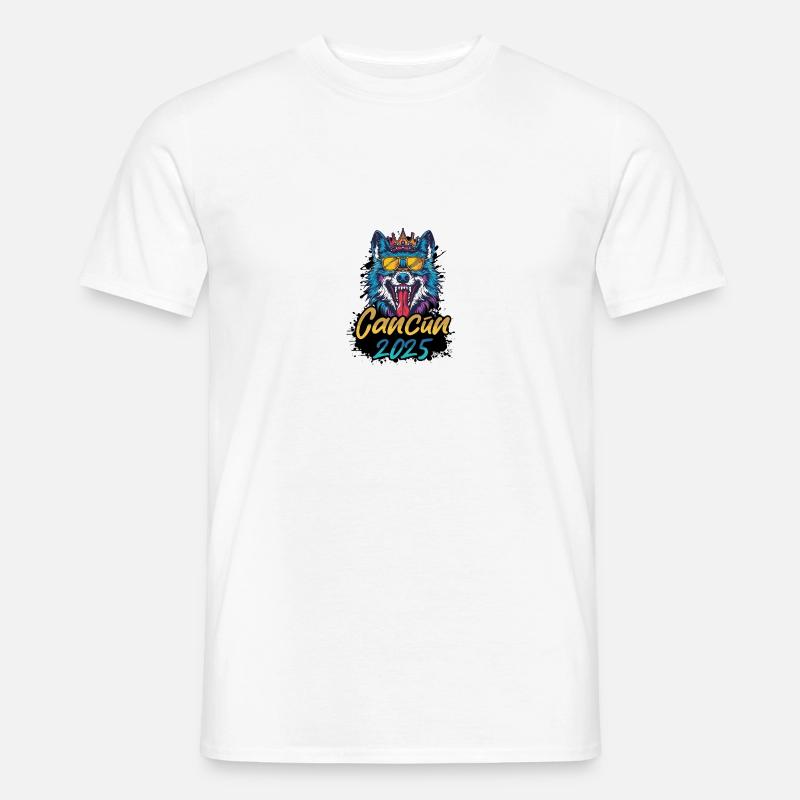 Cancun 2025 Party Wolf - Männer T-Shirt - Weiß