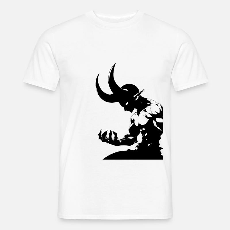 Anime Dämon BW - Männer T-Shirt - Weiß