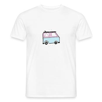 live simply bus - T-shirt homme - blanc - Devant - AI Model Male 178 dark (178cm)