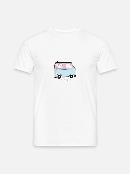 live simply bus - T-shirt homme - blanc