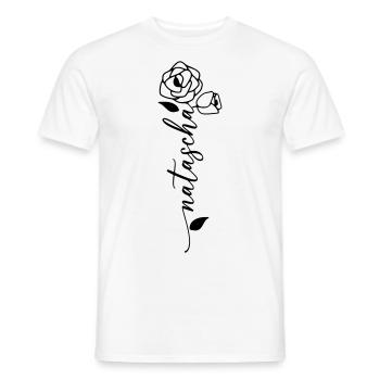 Natascha Nom Prénom Prénom Fleur - T-shirt homme - blanc - Devant - AI Model Male 178 dark (178cm)