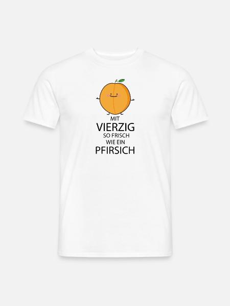 40. Geburtstag Pfirsich - Männer T-Shirt - Weiß