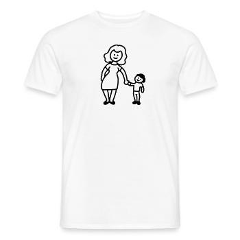 Mutter / Oma + Kind - Line - Männer T-Shirt - Weiß - Vorne - AI Model Male 178 dark (178cm)