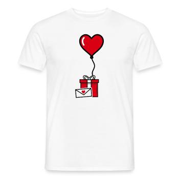 Gift Balloon Heart Valentine's Day 2023 - Men's T-Shirt - white - Front - AI Model Male 178 dark (178cm)