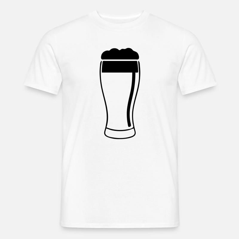 Bierglas mit üppigem Schaum - Männer T-Shirt - Weiß