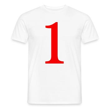 1. 1 Jahr. 1. JUBILÄUM. 1-JÄHRIGES JUBILÄUM - Männer T-Shirt - Weiß - Vorne - AI Model Male 178 dark (178cm)