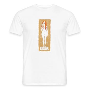 Gustav KLIMT: Nuda Veritas 1898 Limited Edition - Männer T-Shirt - Weiß - Vorne - AI Model Male 178 dark (178cm)