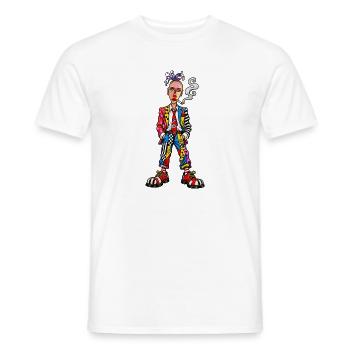 Patchwork Punk Clownportrait - Männer T-Shirt - Weiß - Vorne - AI Model Male 178 dark (178cm)