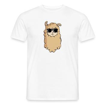 Cool brown alpaca head design cool llama head - Men's T-Shirt - white - Front - AI Model Male 178 dark (178cm)