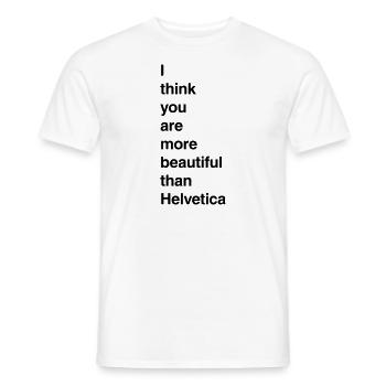 Je pense que tu es plus belle que... - T-shirt homme - blanc - Devant - AI Model Male 178 dark (178cm)