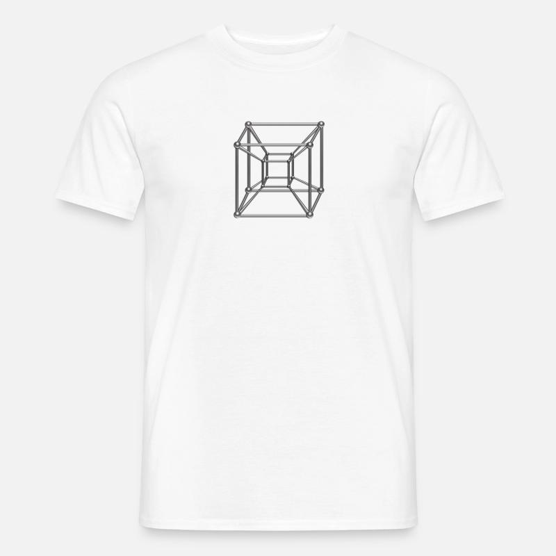 TESSERACT, Hypercube 4D, digital, Symbol - - Men's T-Shirt - white