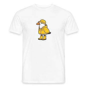 Nordsee Regen Möwe gelber Regenmantel Gummistiefel - Männer T-Shirt - Weiß - Vorne - AI Model Male 178 dark (178cm)