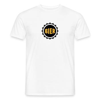 Bier Beer Bierdeckel Flaschenbier Kronkorken Durst - Männer T-Shirt - Weiß - Vorne - AI Model Male 178 dark (178cm)