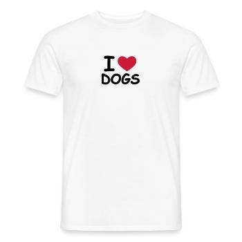 I Love Dogs - Men's T-Shirt - white - Front - AI Model Male 178 dark (178cm)