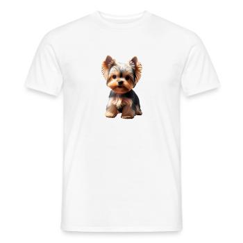 Chien - Yorkshire Terrier - T-shirt homme - blanc - Devant - AI Model Male 178 dark (178cm)
