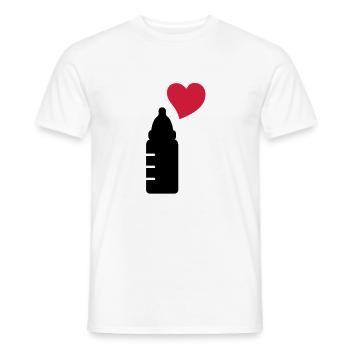babyflasche_love_2__f2 - Männer T-Shirt - Weiß - Vorne - AI Model Male 178 dark (178cm)