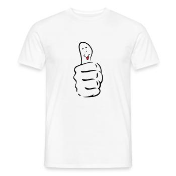 daumen_hoch_zunge_raus - T-shirt homme - blanc - Devant - AI Model Male 178 dark (178cm)