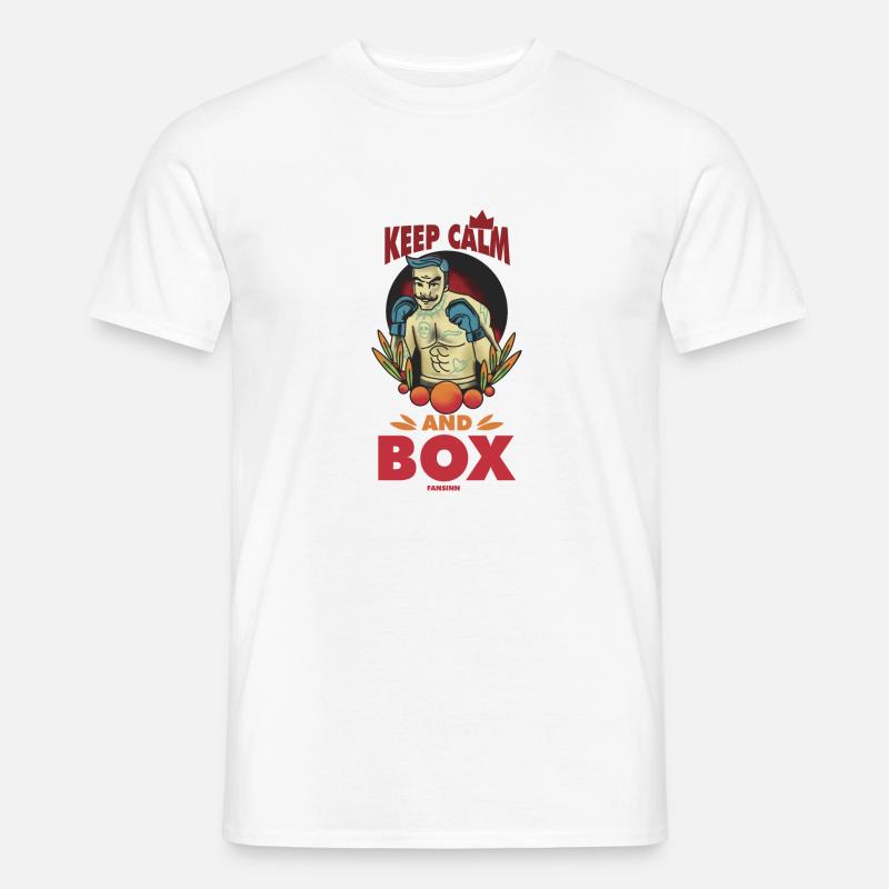 Keep Calm And Box - Männer T-Shirt - Weiß