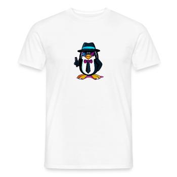 Agent Penguin - T-skjorte herre - hvit - Foran - AI Model Male 178 dark (178cm)