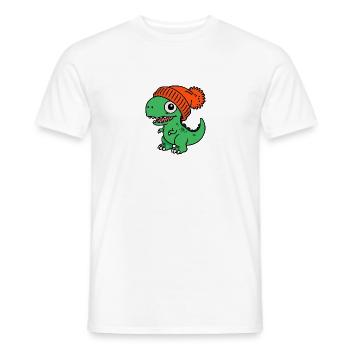 Bonnet T-Rex Baby Dino dinosaure vert - T-shirt homme - blanc - Devant - AI Model Male 178 dark (178cm)
