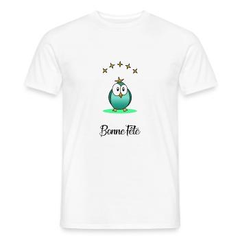 BONNE FÊTE MAMAN. MAMAN. FÊTE DES MÈRES. FÊTE - T-shirt homme - blanc - Devant - AI Model Male 178 dark (178cm)