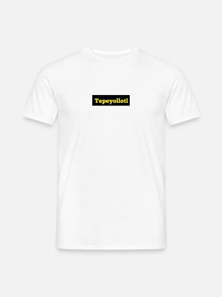 Tepeyollotl Gelb auf Schwarz - Männer T-Shirt - Weiß
