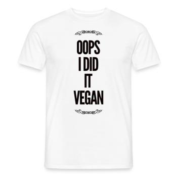 Oups je l’ai fait végétalien drôle dicton végétalien - T-shirt homme - blanc - Devant - AI Model Male 178 dark (178cm)