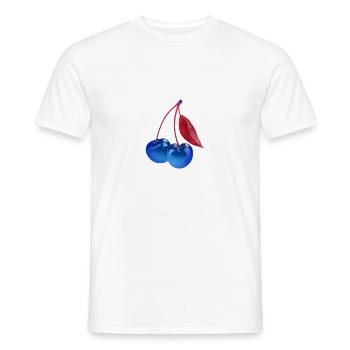 kirsche,cherrie,graffiti,blau,malerei,pop-art - Männer T-Shirt - Weiß - Vorne - AI Model Male 178 dark (178cm)