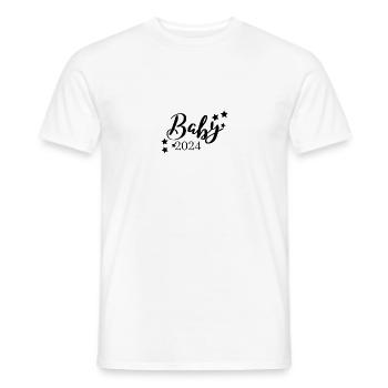 Baby 2024 Aufdruck, Herzen, Unisex - Männer T-Shirt - Weiß - Vorne - AI Model Male 178 dark (178cm)
