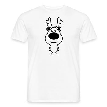 rudolf christmas reindeer - T-shirt homme - blanc - Devant - AI Model Male 178 dark (178cm)