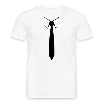 Krawatte / Tie - Männer T-Shirt - Weiß - Vorne - AI Model Male 178 dark (178cm)