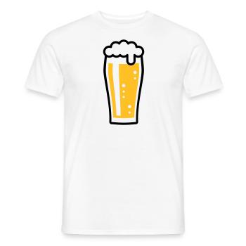 Beer Glass (Beer Drinker / Pale Ale / 2C) - Men's T-Shirt - white - Front - AI Model Male 178 dark (178cm)