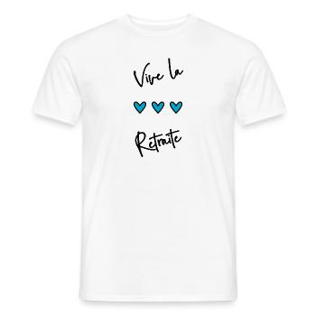 RETRAITE. BONNE RETRAITE. JOYEUSE RETRAITE - T-shirt homme - blanc - Devant - AI Model Male 178 dark (178cm)