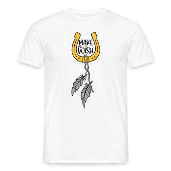 SOUHAIT SABOTS CHEVAL RÊVES CHEVAUX MOTIF DE SOUHAIT - T-shirt homme - blanc - Devant - AI Model Male 178 dark (178cm)