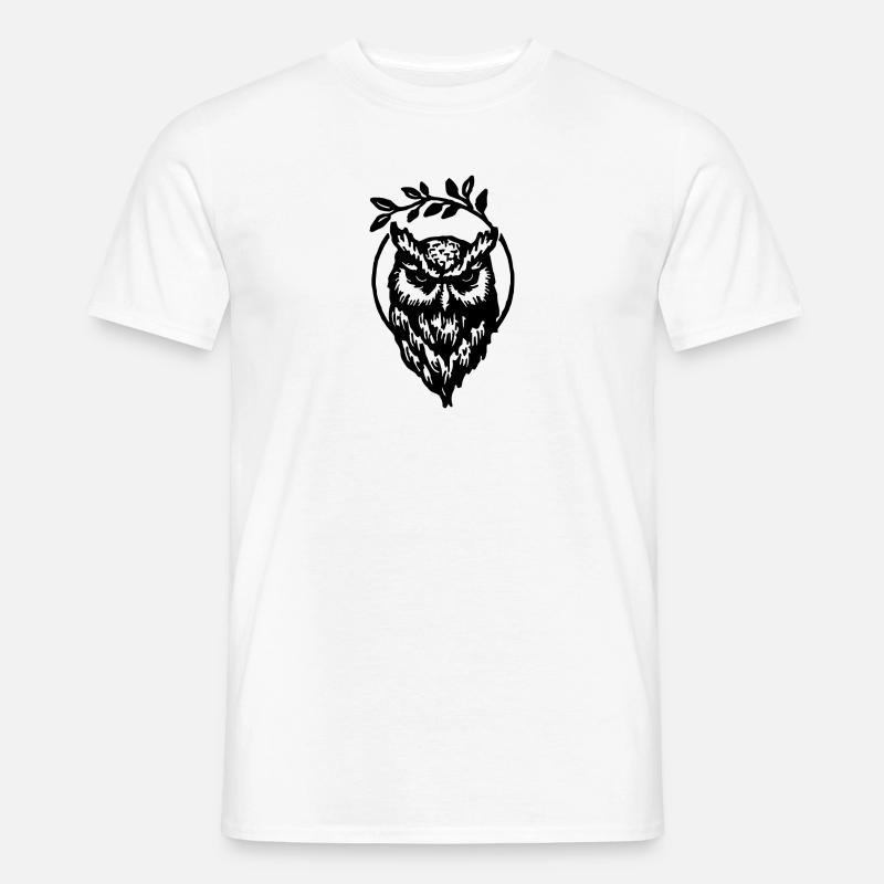 Eule - Männer T-Shirt - Weiß