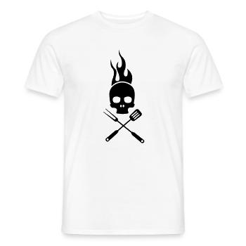bbq - Men's T-Shirt - white - Front - AI Model Male 178 dark (178cm)