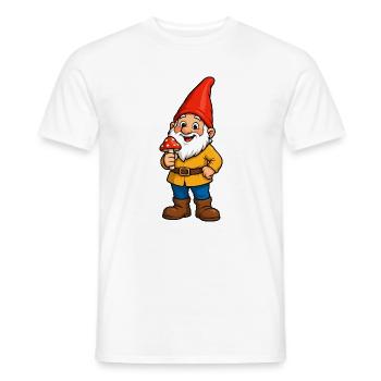 Fröhlicher Waldfürst mit Pilz - Männer T-Shirt - Weiß - Vorne - AI Model Male 178 dark (178cm)