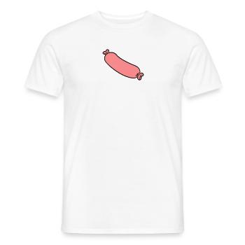 hotdog wiener wurst bratwurst long - Men's T-Shirt - white - Front - AI Model Male 178 dark (178cm)