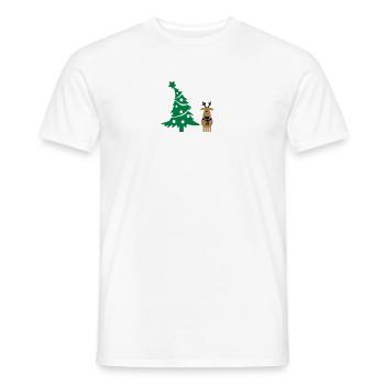 renne et l'arbre de Noël - T-shirt homme - blanc - Devant - AI Model Male 178 dark (178cm)
