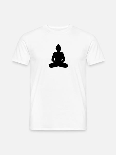 Boeddha meditatie Boeddhisme Hindoeïsme - T-shirt herr - vit